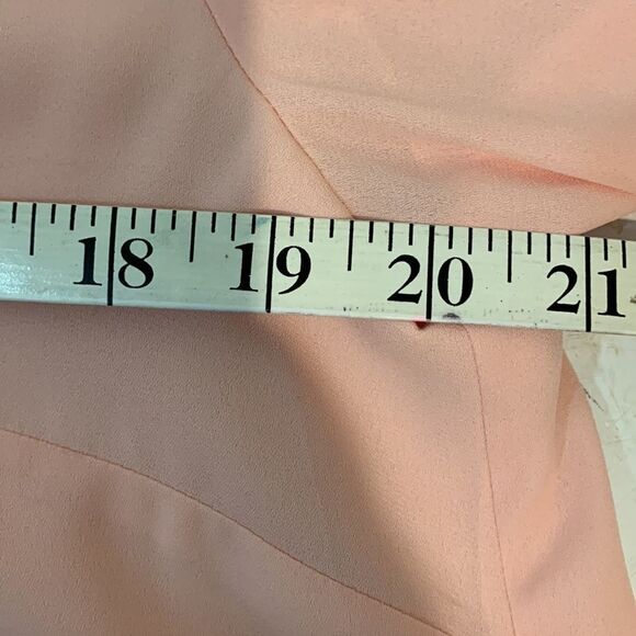 V neck sheer multi layer peachy pink blouse - Picture 10 of 11